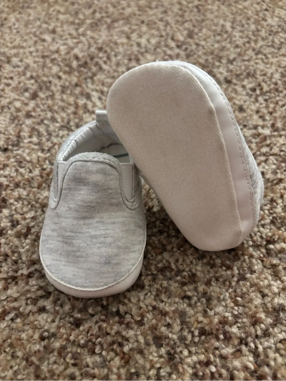 Carter's Heather Gray Slip-On Baby Shoes 0-3 Month